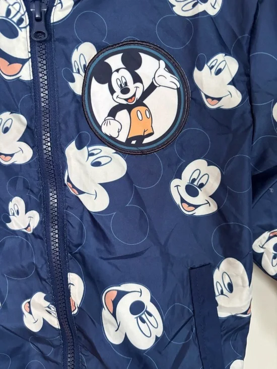 Disney Junior Mickey Mouse HAS EARS 5 navy Blue Windbreaker Jacket - Picture 2 of 7